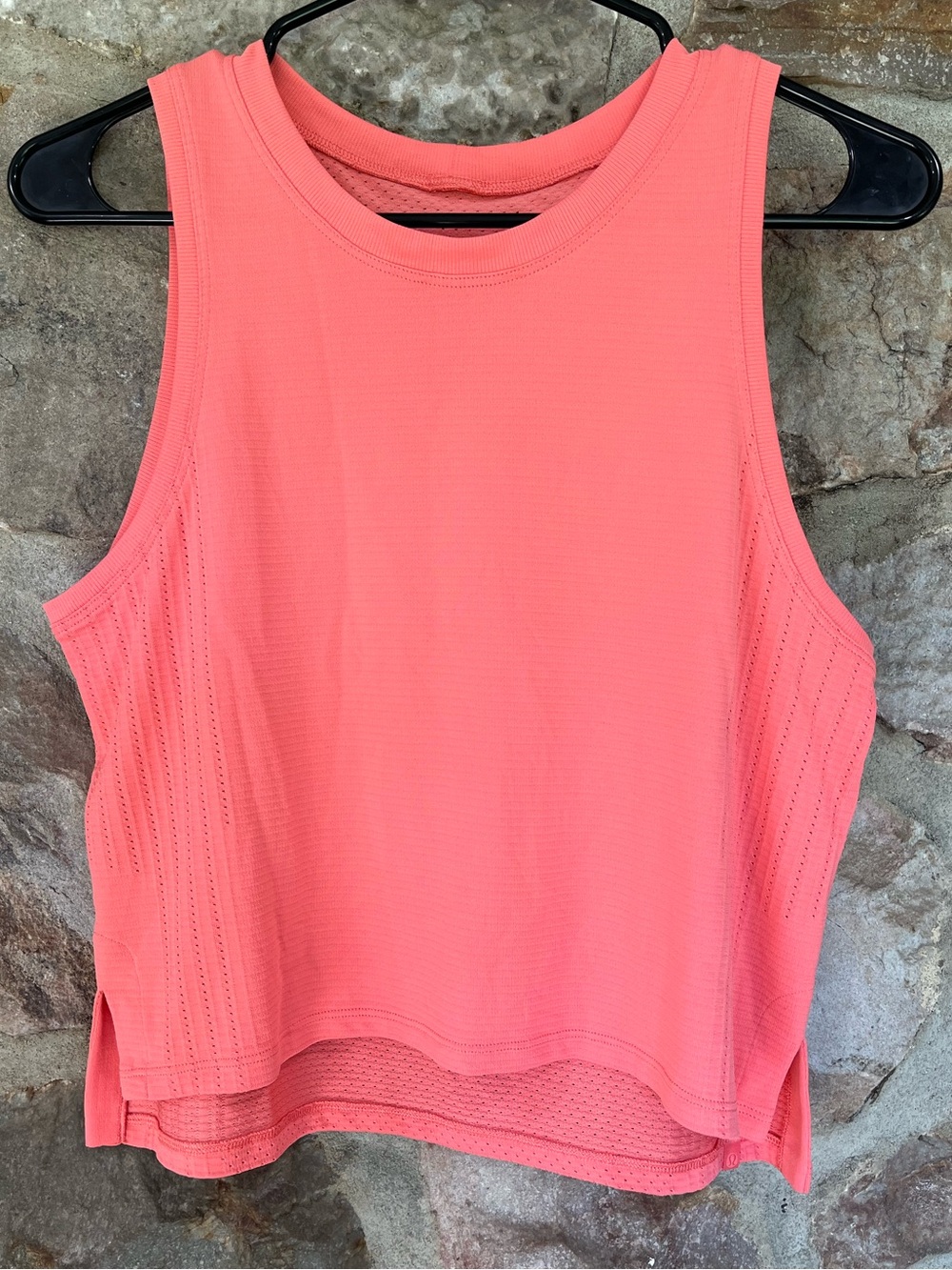 Lululemon Train to Be Tank Coral Pink Mesh Ventilated Running Workout